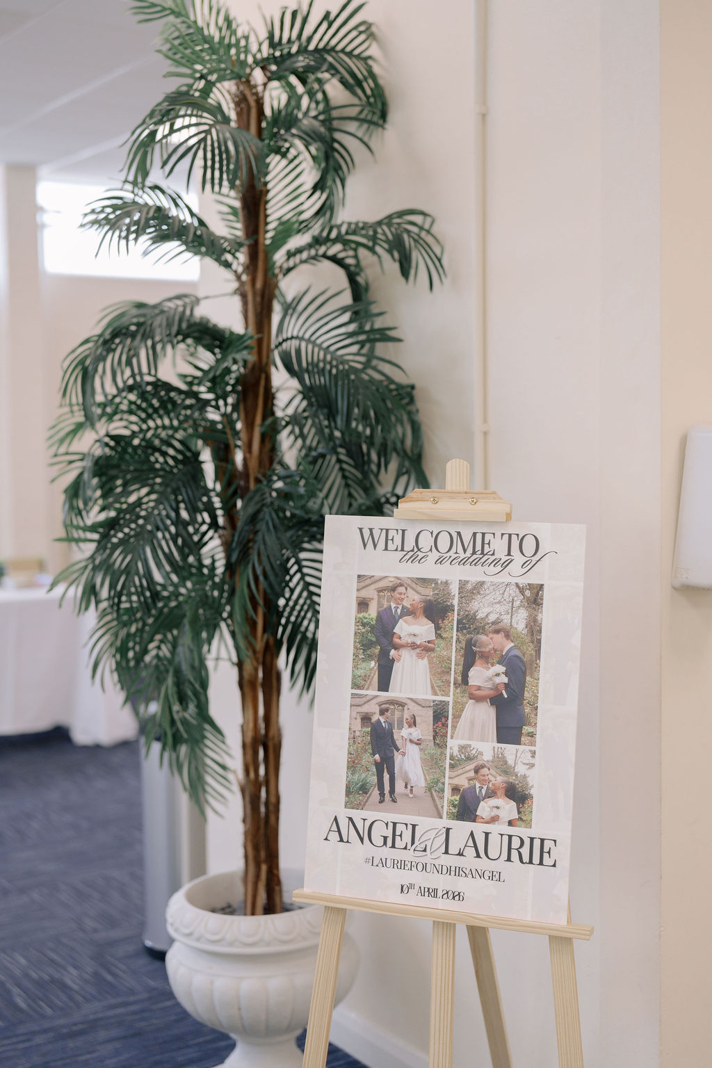 Wedding welcome sign — Angel & Laurie